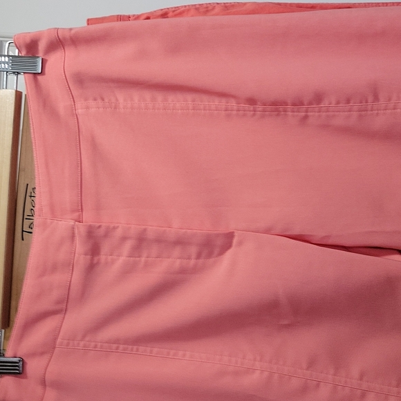 NWOT FIBERS by Barbara Lesser Peachy Pink Capri Crop Pants Size 10 - Picture 3 of 10